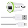 Belkin Car Charger with Lightning to USB Cable (10 watt/2.4 Amp) White