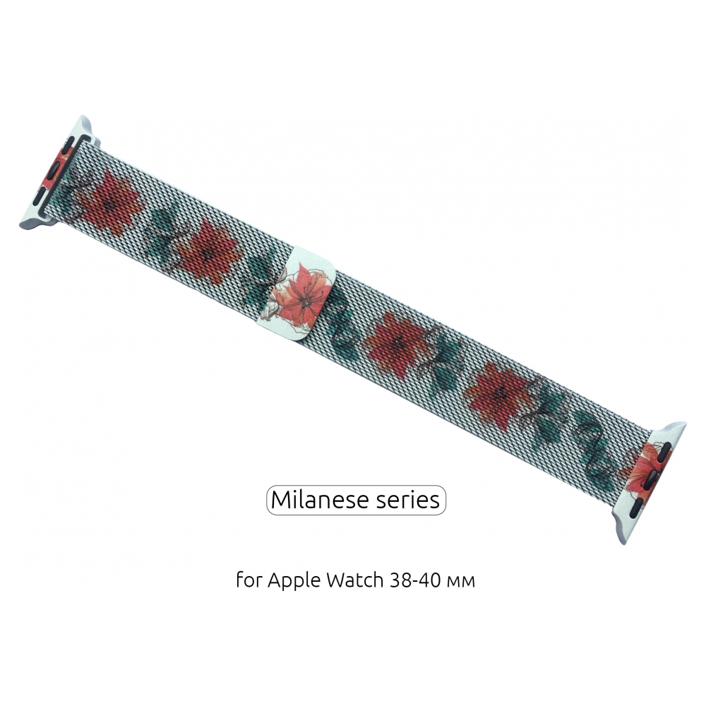 Ремінець Armorstandart Milanese Loop для Apple Watch All Series 38-40mm Flowers Fuchsia (ARM52959)