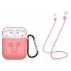 Airpods Silicon case with carbine+straps light pink (in box)