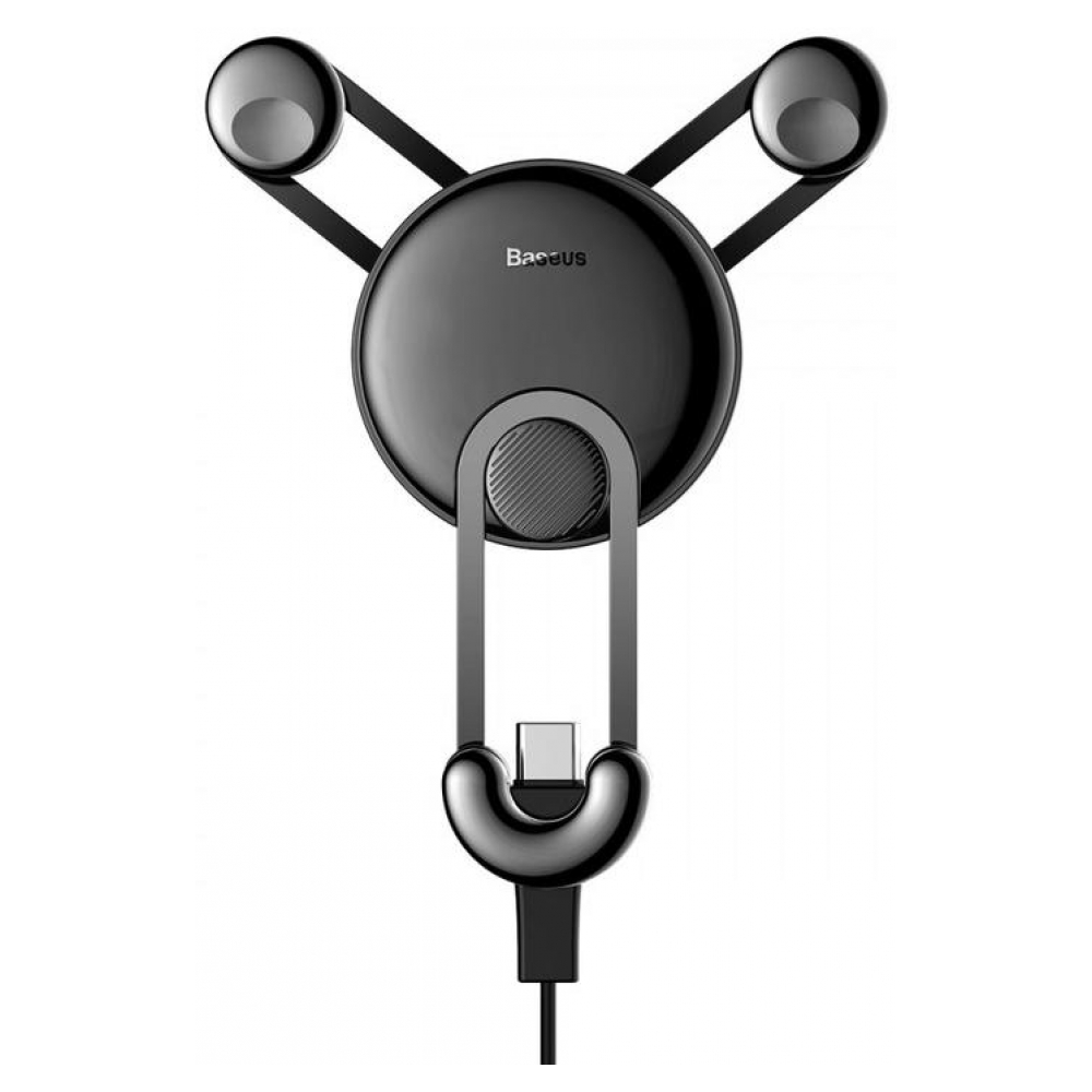 Автомобильный держатель Baseus YY Phone Charging Holder with USB Cable (Type-C Version) Black (SUTYY-01)