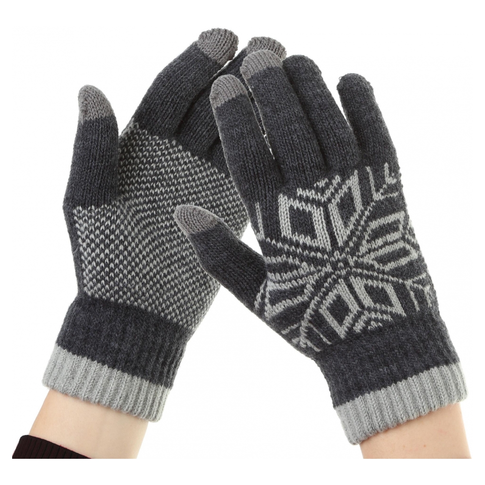Перчатки ArmorStandart Touch Gloves Snowflake с орнаментом light grey (ARM59995)