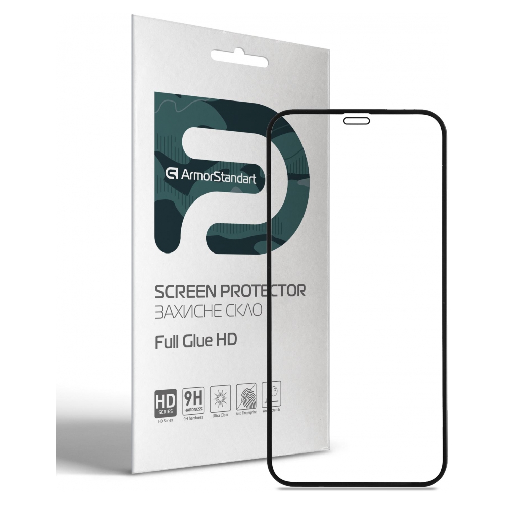 Захисне скло Armorstandart Full Glue HD для iPhone 12 Pro Max Black (ARM58297)
