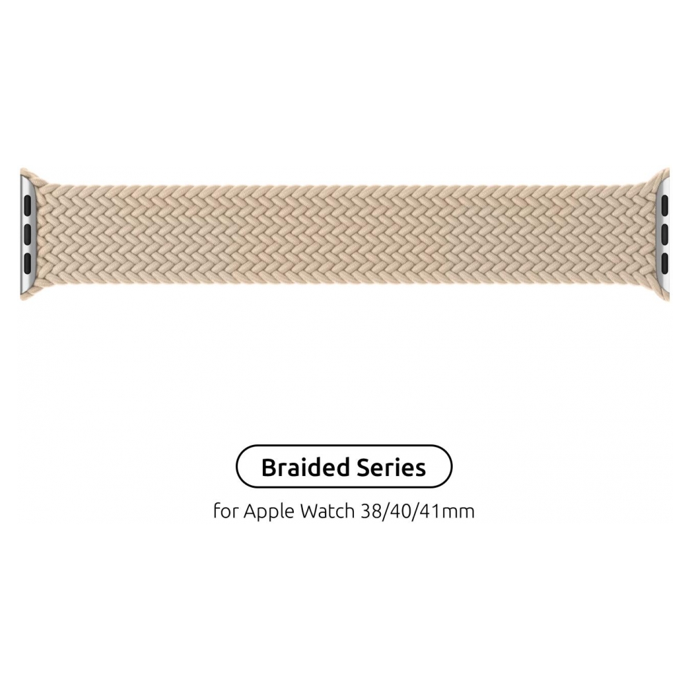 Ремінець ArmorStandart Braided Solo Loop для Apple Watch 38/40/41mm Beige Size 6 (144 mm) (ARM64893)