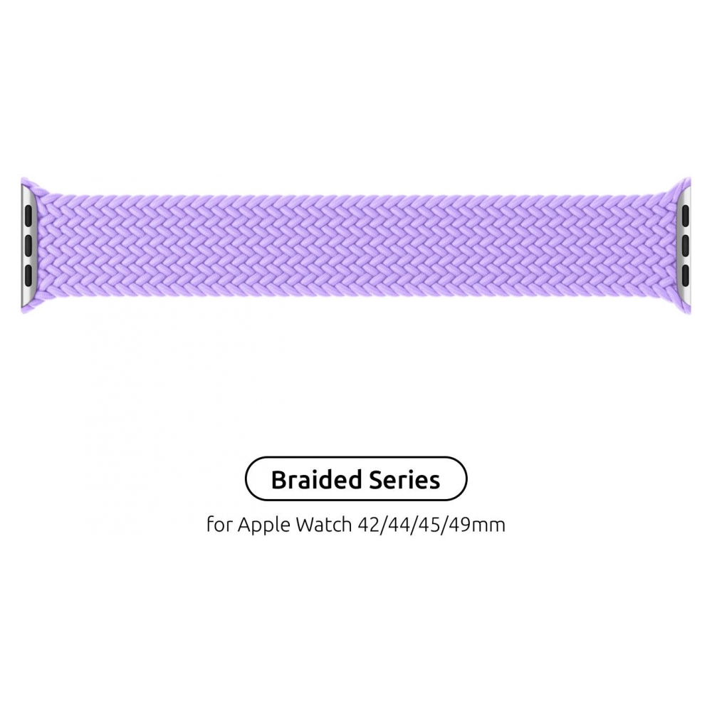 Ремінець ArmorStandart Braided Solo Loop для Apple Watch 42/44/45/49mm Lavender Grey Size 8 (160 mm) (ARM64911)